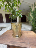Handmade Hammered Brass Trash Can