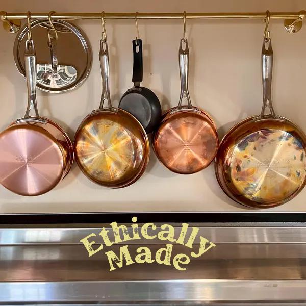 Brass pot rail Hand crafted Natural Unlacquered Brass Wall Mounted Pot Rack, Brass Kitchen with Hooks Utensils Pot and P