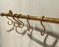 Unlacquered Brass Pot Rail, Kitchen Organizer, Wall Mounted Pot Rack Rod With S Hooks, Hanging Pot And Pan