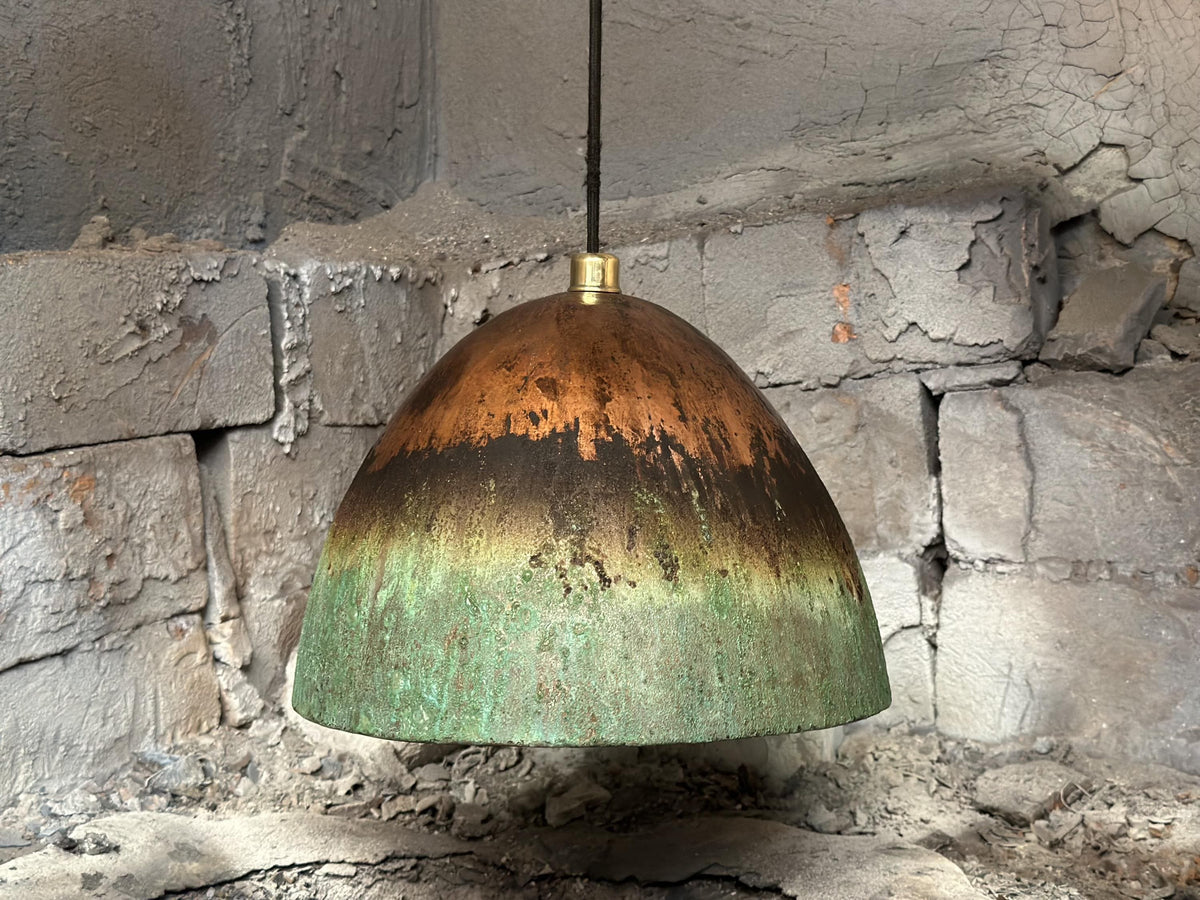 Oxidized Copper Pendant Light: Vintage Island Kitchen Lighting