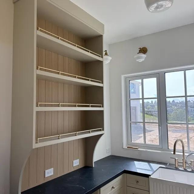 Champagne Brass Gallery Rail: Antique Desk & Shelf Tipping Rail