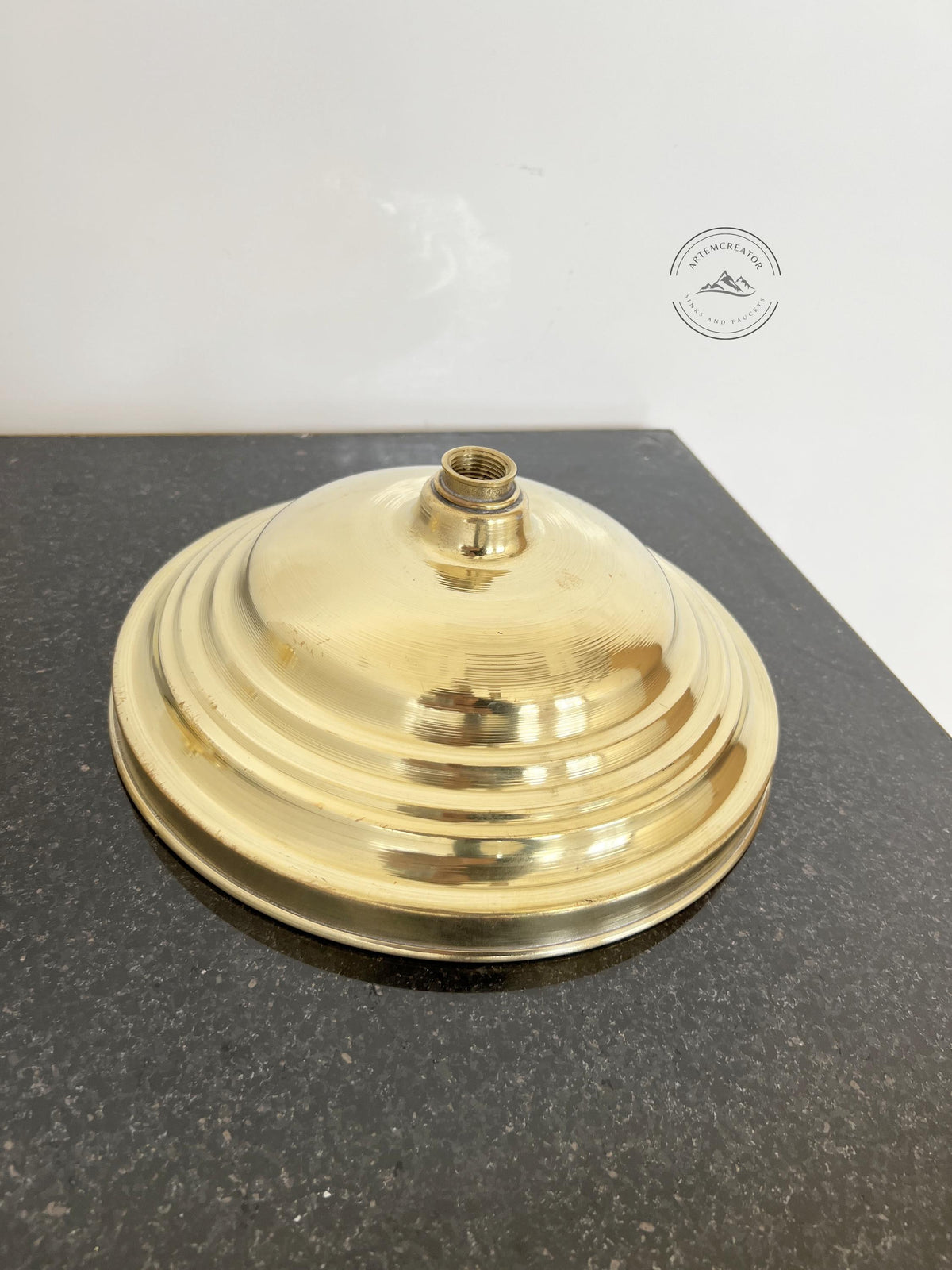 Unlacquered Brass Dome Shower Head, Waterfall Rain Shower, Solid Copper Round Showerhead, Brass Bathroom Fixture, Indoor