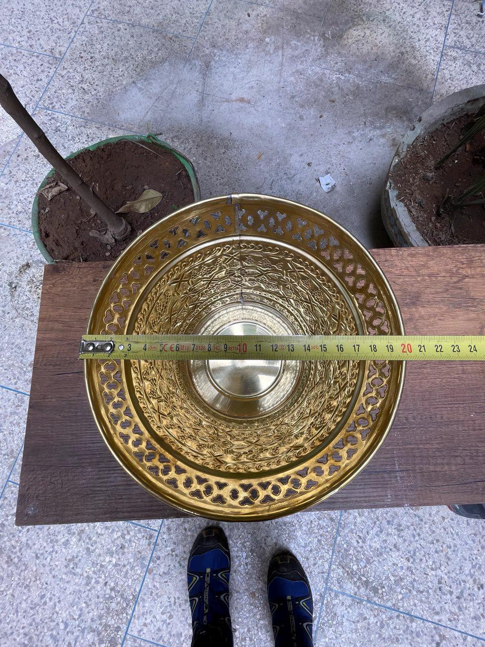 Handmade Hammered Brass Trash Can