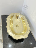 Unlacquered Solid Brass Oval Bathroom Vessel Sink with Overflow Hole, Antique Bathroom Sink, Brass Exposed Sink, Handmad
