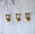 Brass Wall Hooks Set: Rustic Vintage Towel Hooks