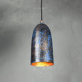 Blue Patina Copper Pendant Light: Hammered Rustic Kitchen Lighting