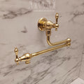 Natural Unlacquered Brass Pot Filler Tap Wall Mounted Lever Handles