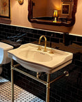 Unlacquered Solid Brass Bathroom Faucet: 3-Hole Deck Mount