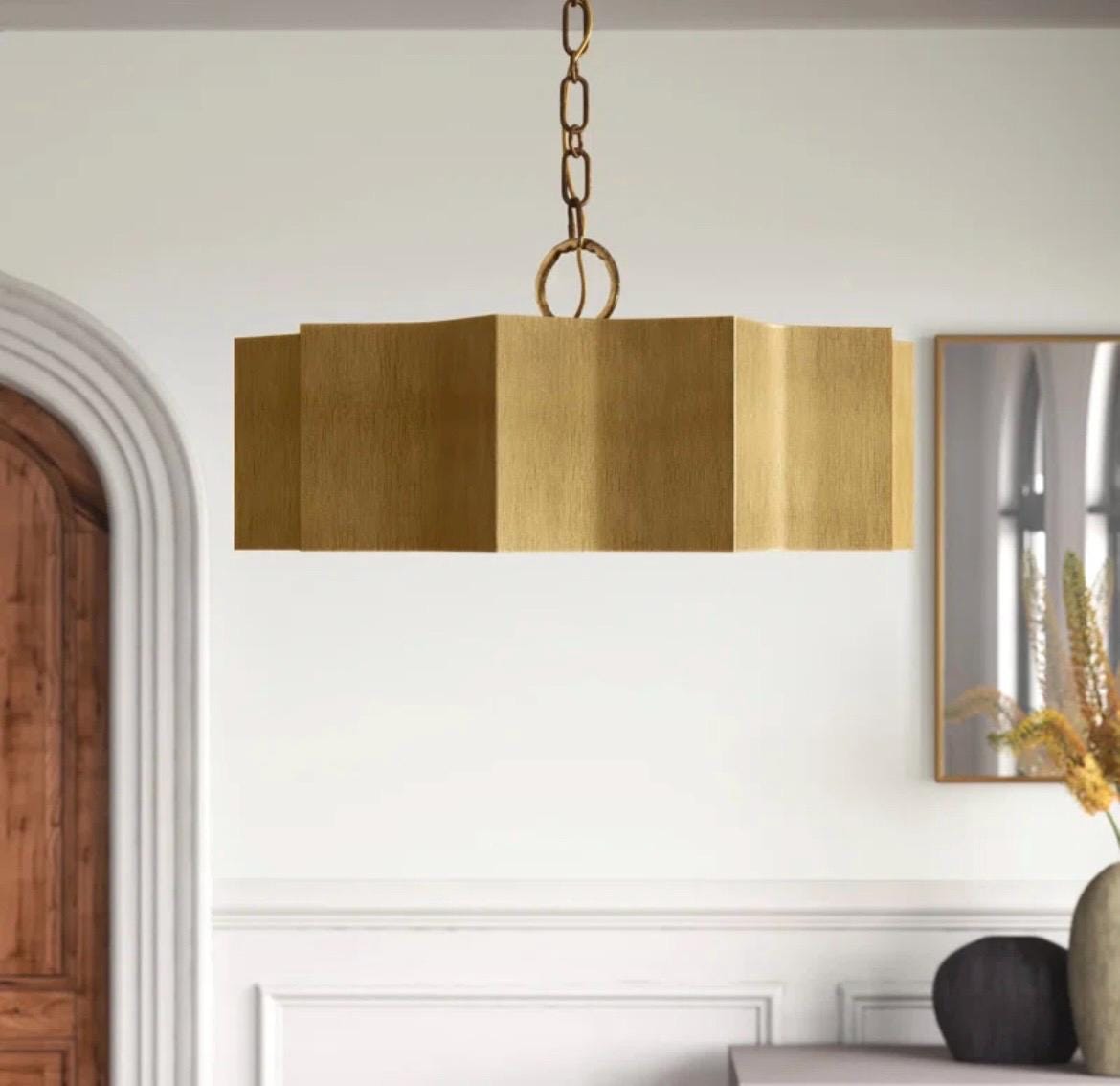 Light Dimmable Scalloped Chandelier