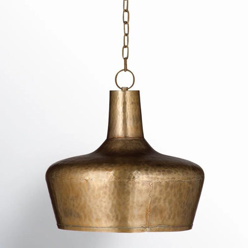 1 - Light Brass Single Pendant.Vintage Hammered Copper Ceiling Light Fixture, Rustic Pendant Lamp.Accent Lighting Fixtur