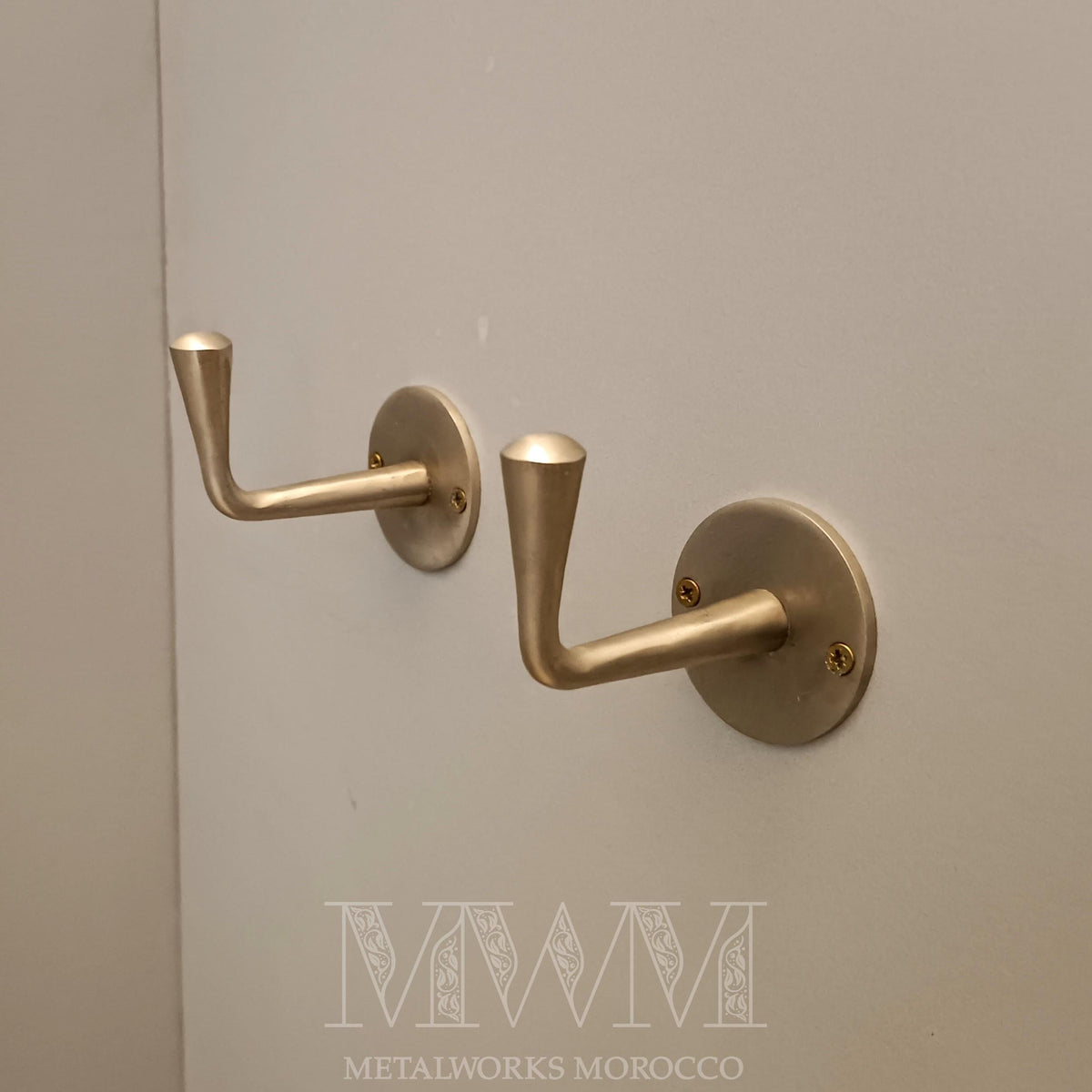 Set Of Brushed Nickel Towel Hooks For Wall – Handmade Hooks And Fixtures