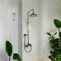 Victorian Style Shower System: Solid Brass, Antique Bronze Finish, 8-inch Rainfall Showerhead