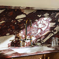 Unlacquered Brass Bridge Kitchen Faucet - Antique Style, Resin details
