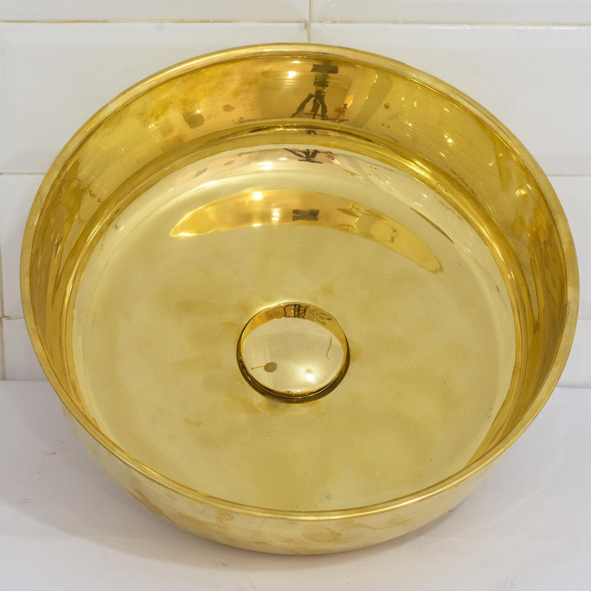 Unlacquered Brass Countertop Basin Sink, Bathroom Round Vessel Sink, Bathroom Sink, Round Vessel Sink