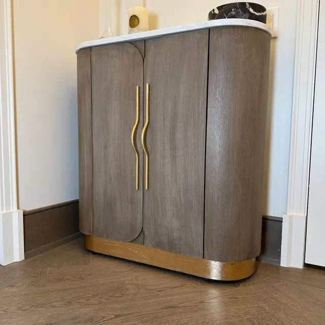 Modern Curved Arch Brass Cabinet Handle, 24 INCH Cabinet Pull Handles