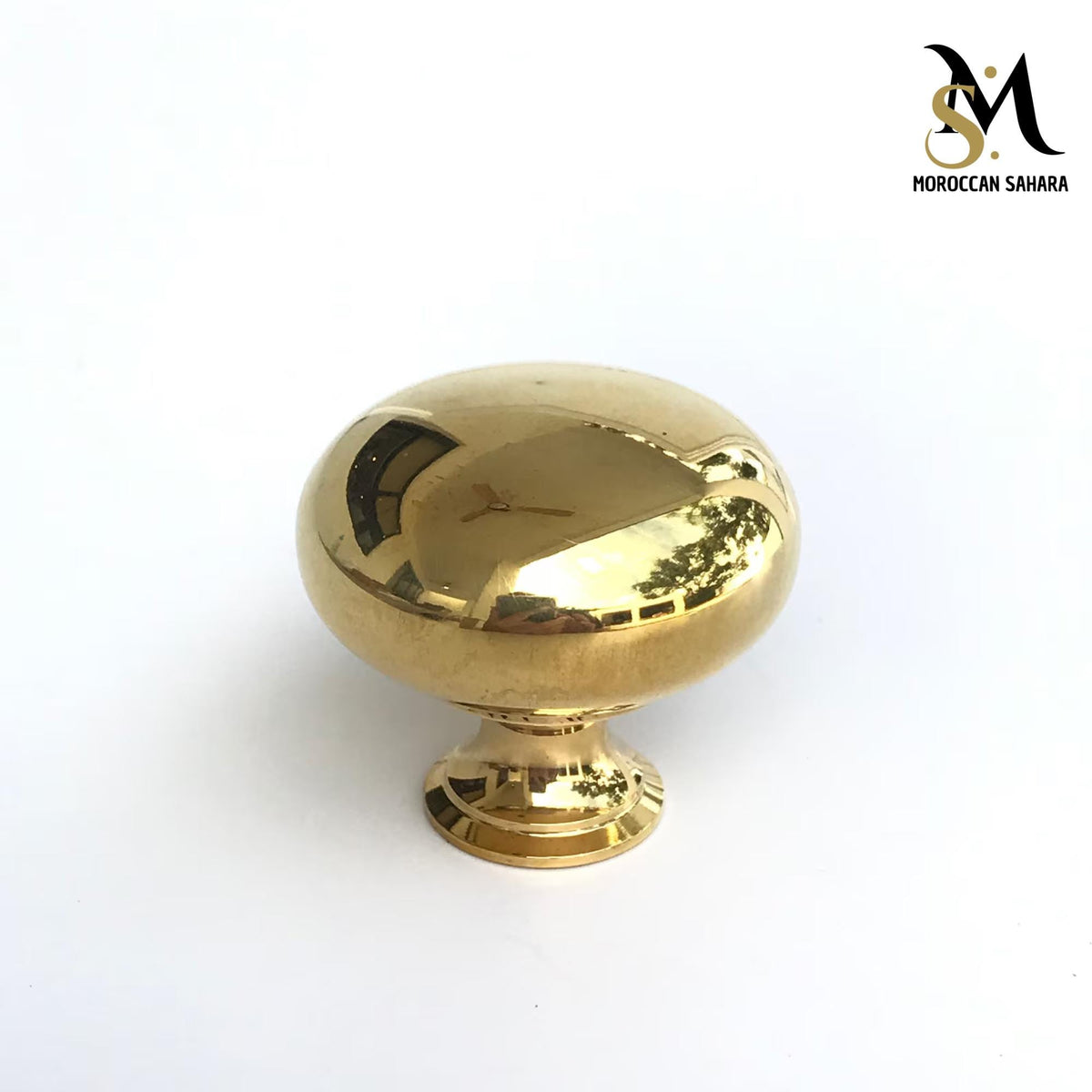 Unlacquered Brass Knob: Antique Style Kitchen Cupboard Handle