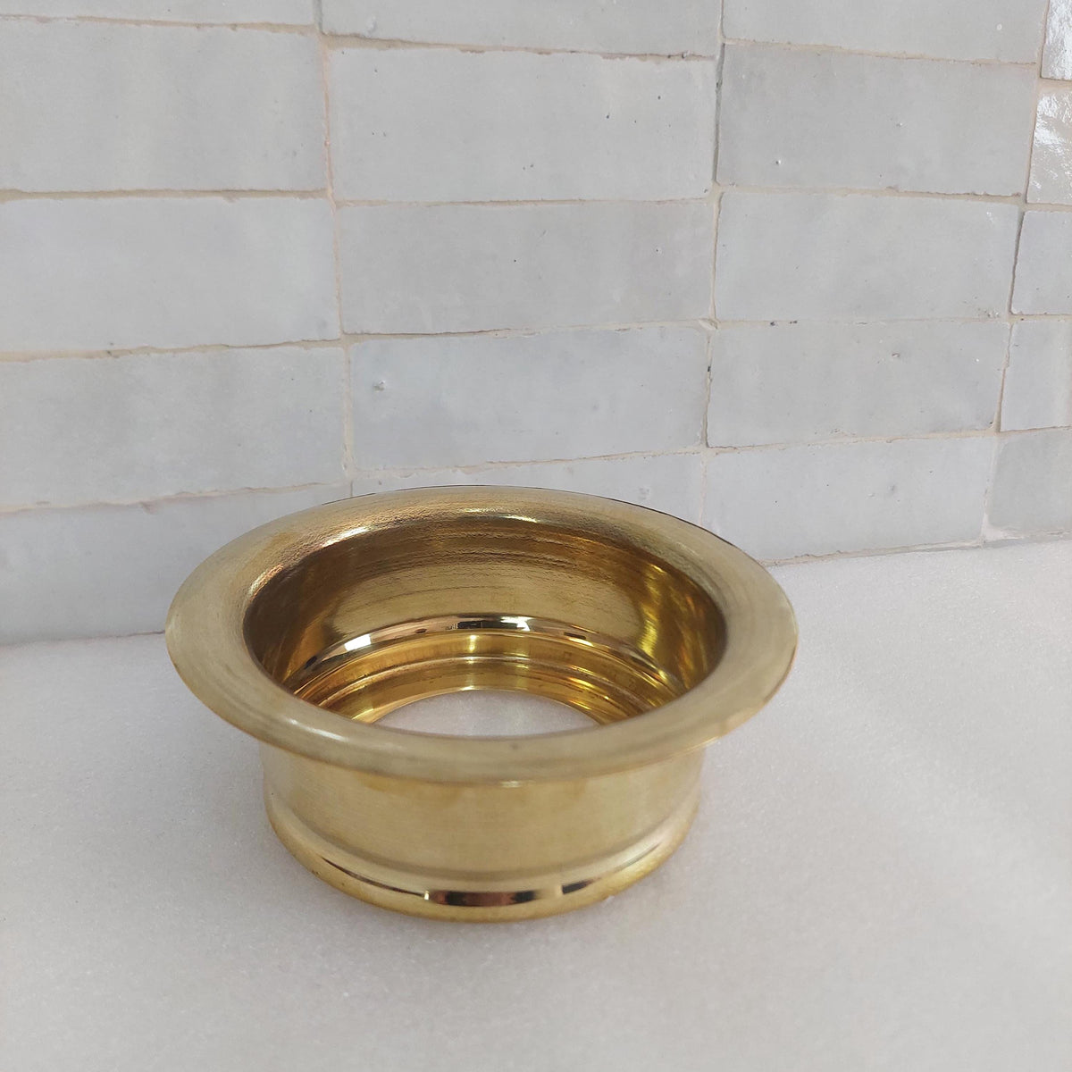 Unlacquered Solid Brass Kitchen Sink Waste Disposal Flange - 3 1/2 inch
