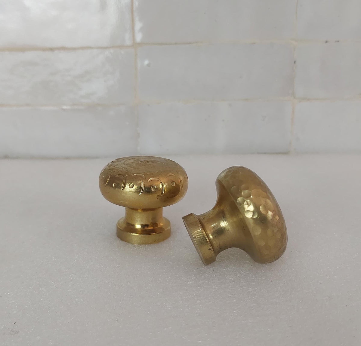 Handmade Antique Brass Cabinet Knob: English Cupboard Hardware