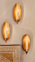 Elegant Oval Brass Wall Sconce