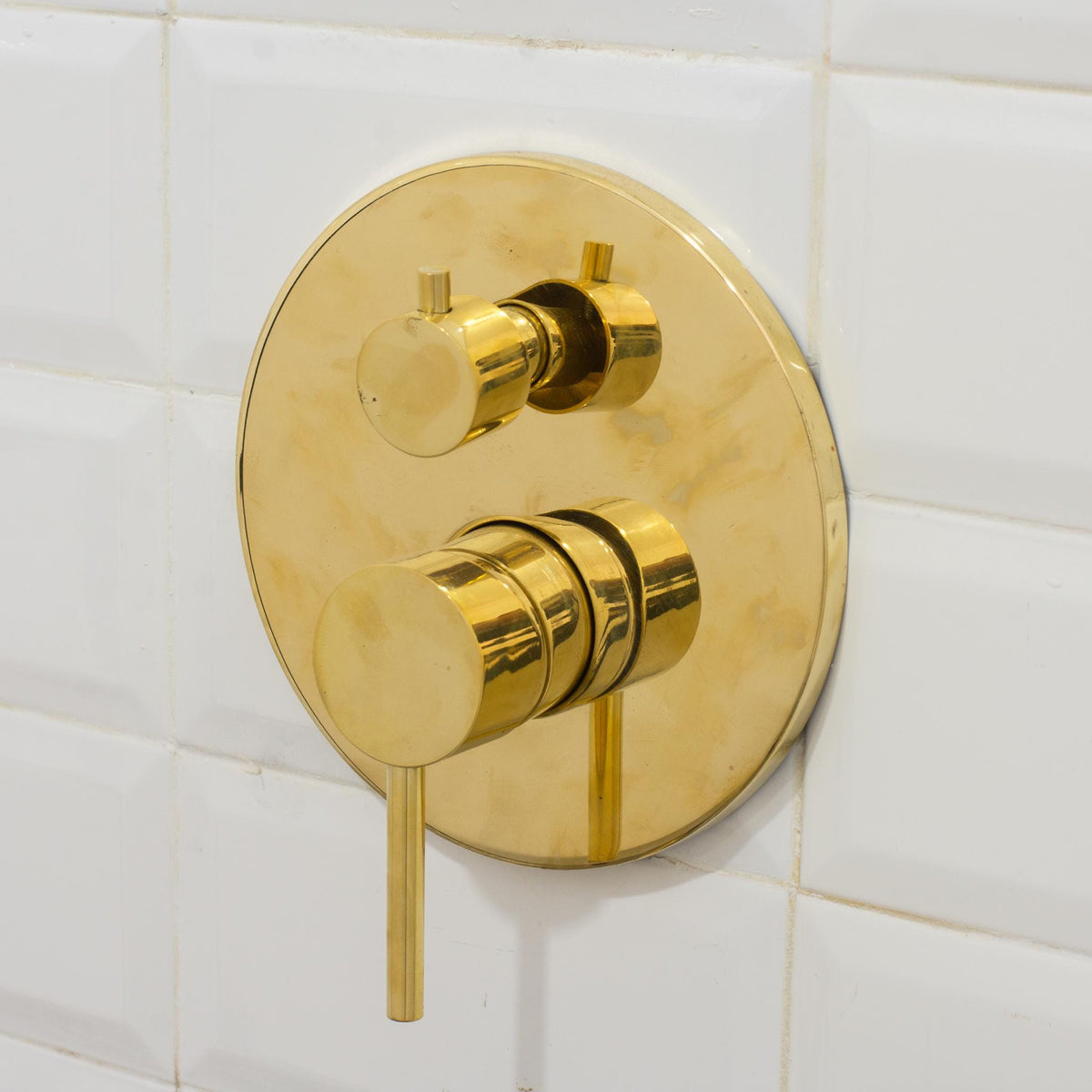 Unlacquered Brass 2-Outlet Shower, Ceiling Shower System, Overhead Shower With Handheld, Ceiling Mount Showerhead And Ha