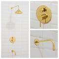 Built-in 2 Outlet Brass Shower System, Head Shower System With Tub Filler, Tub Faucet Shower