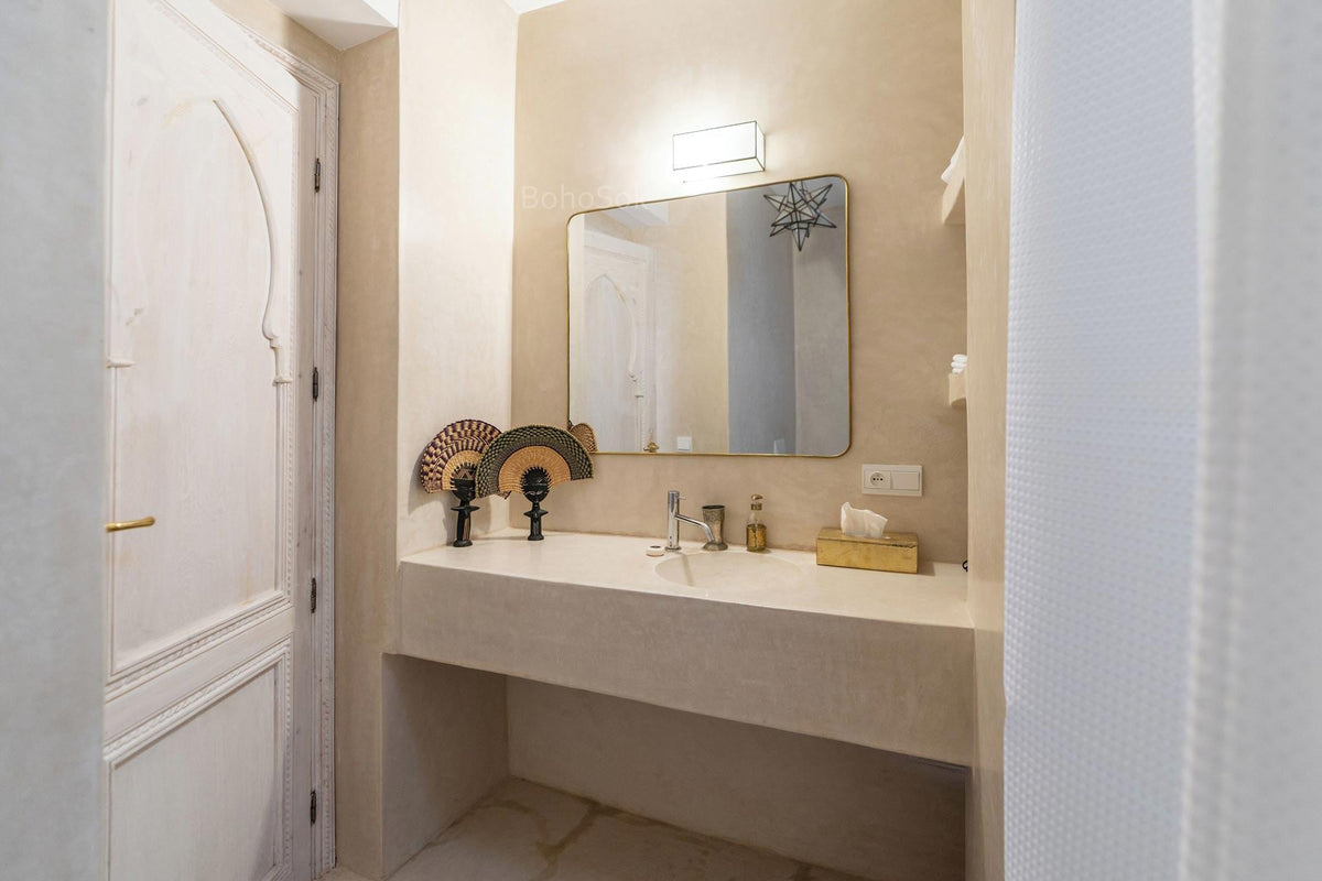 Handmade golden square brass mirror
