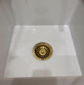 Unlacquered Brass Strainer Sink Drain - 3 1/2" Kitchen Drainer