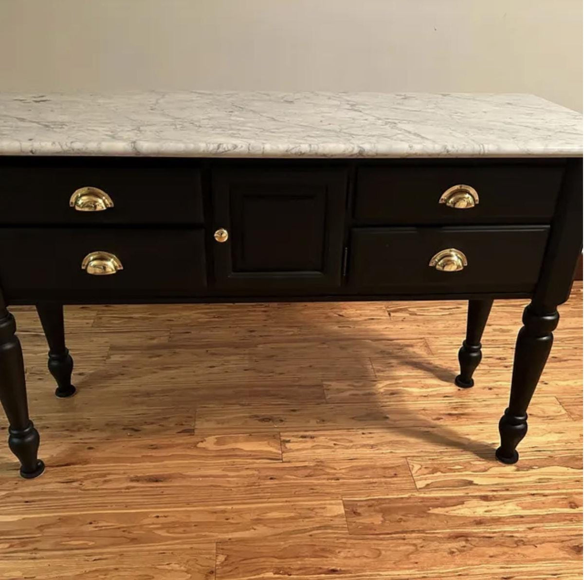 Unlacquered Brass Cup Pull: Handmade Vintage Drawer Handle