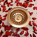 Unlacquered Brass Kitchen Sink Strainer and Stopper - basket strainer