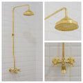 Solid Brass Shower System, Showerhead With Tub Filler, Rain Shower System, Exposed Pipe Tub Faucet