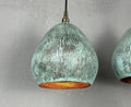 Patina Copper Pendant Light Handcrafted Rustic Green Copper Ceiling Lamp