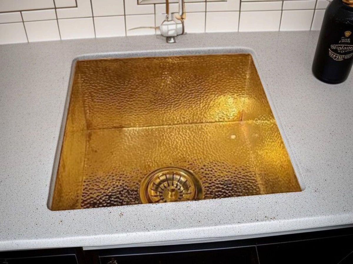 Handmade Moroccan Hammered Solid Brass Kitchen Sink