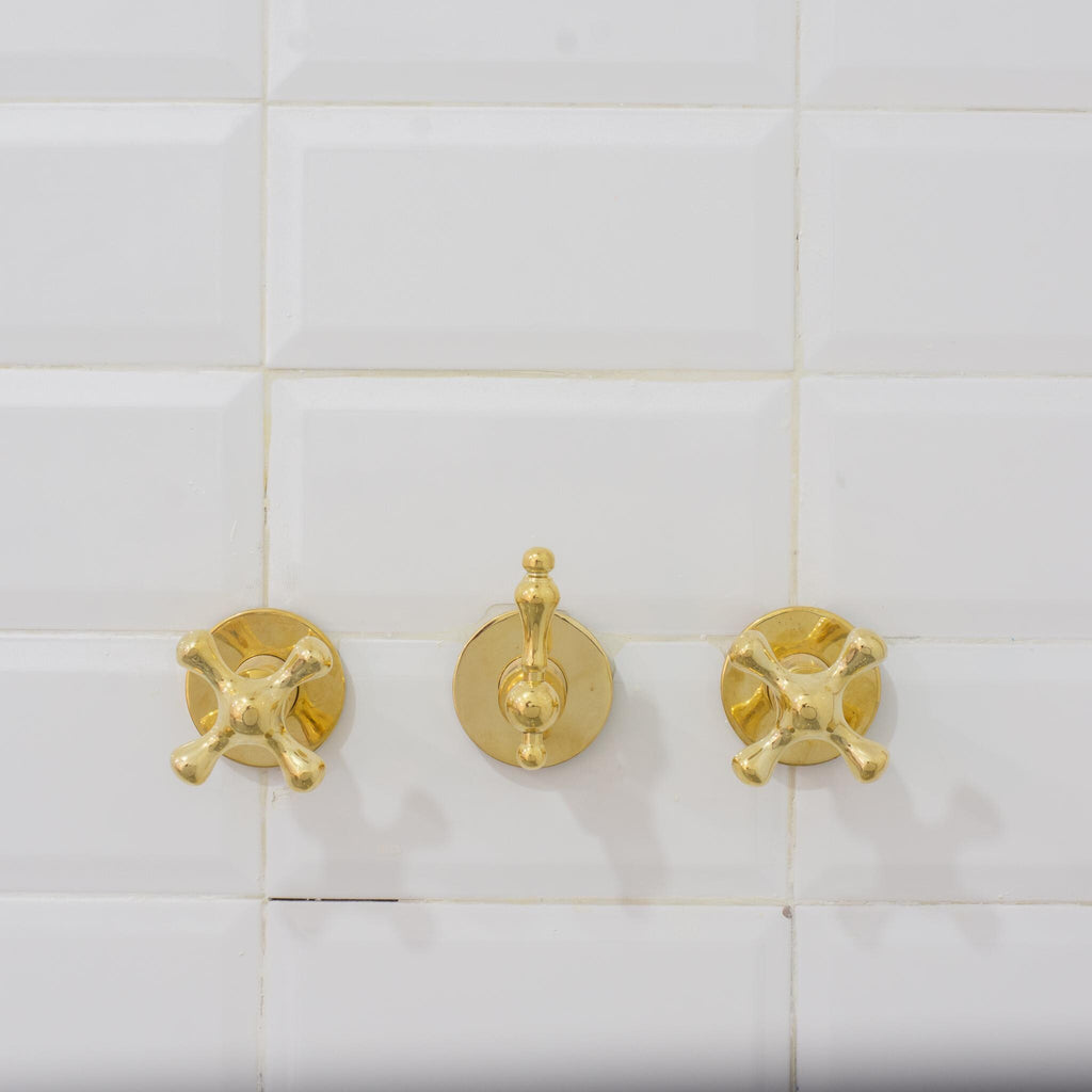 Solid Brass 2-Outlet Shower System, Overhead Shower With Tub Filler, Ceiling Rainfall Shower Set, Showerhead And Tub Fau