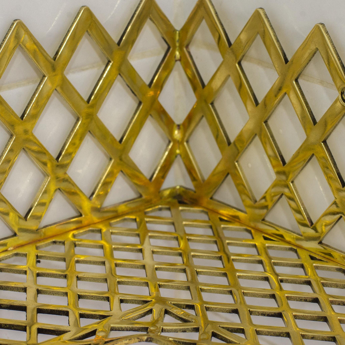 Unlacquered Brass Corner Shower Shelf Grid, Brass Floating Shower Caddy, Shower Draining Shelf, Corner Storage Shelf