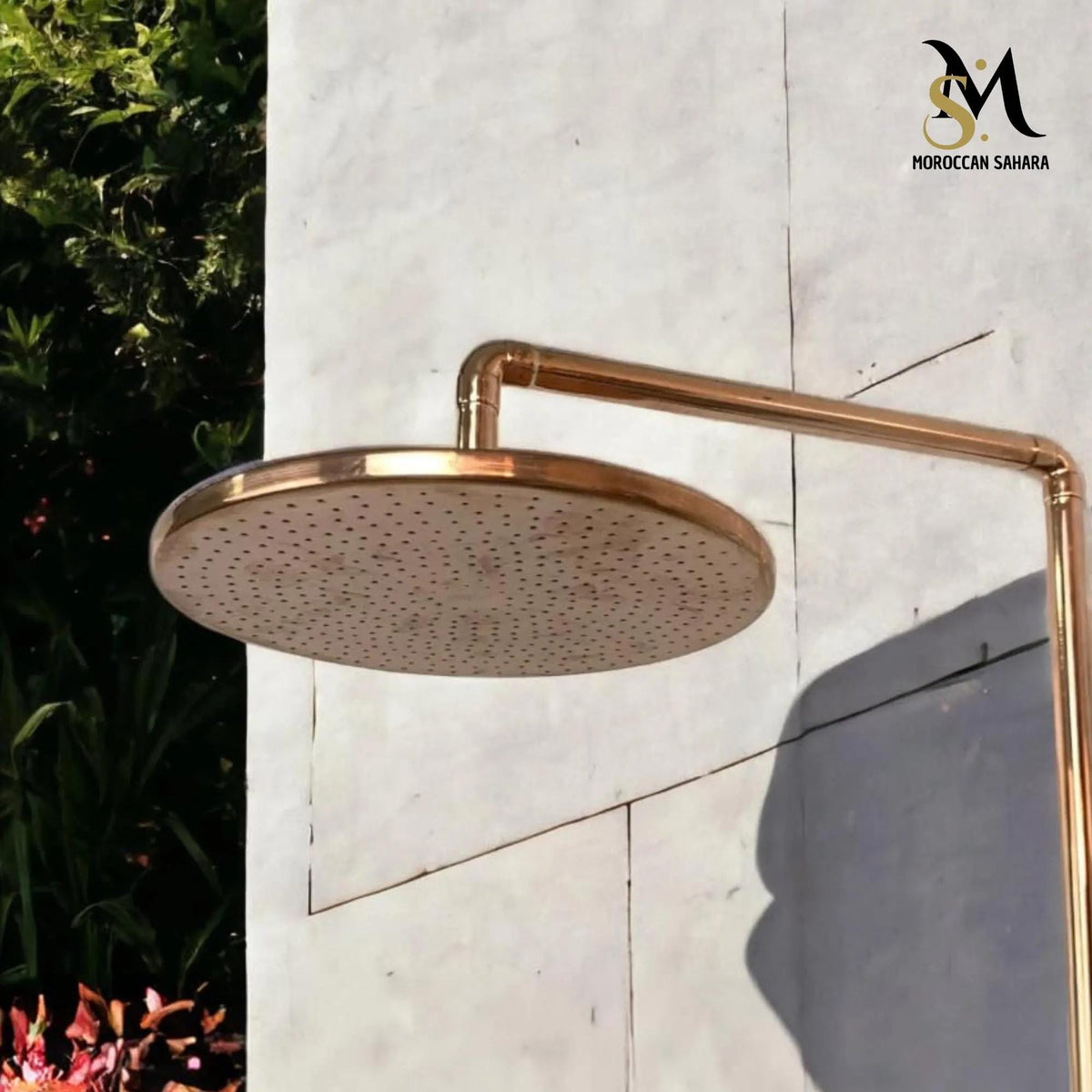 Handcrafted Solid Copper Rain Shower Head - Unlacquered Vintage Style