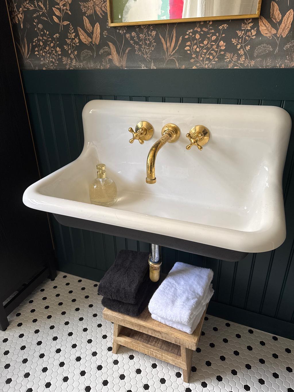 Unlacquered Brass Wall-mount Faucet, Bathroom Tub Faucet