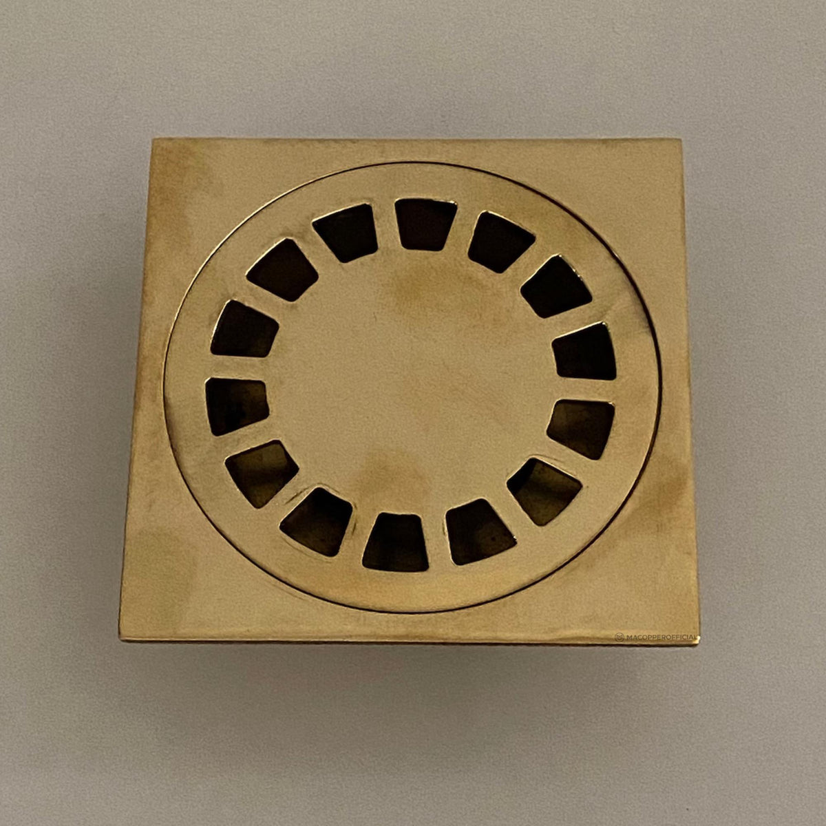 Solid Brass Floor Drain, Unlacquered Square Shower Drain
