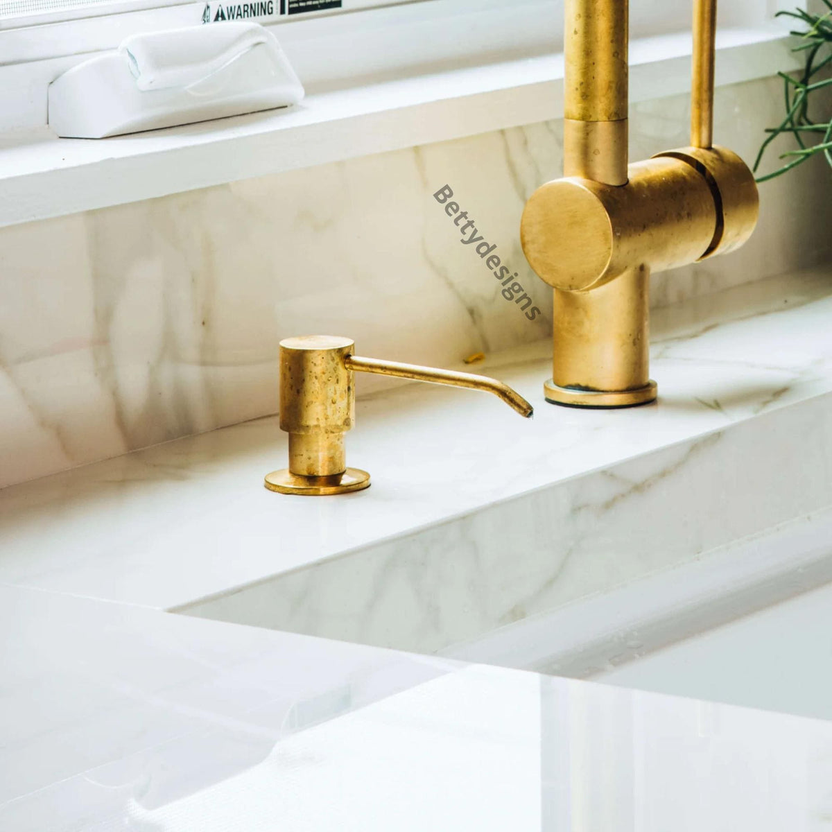 Unlacquered Brass Soap Dispenser: Kitchen Sink Fixture