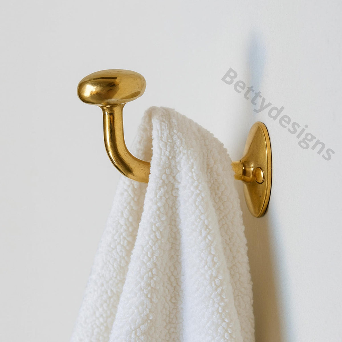 Handmade Unlacquered Brass Wall Hook: Bathroom & Door Hardware