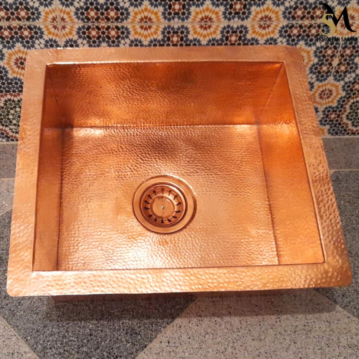Hand Hammered Solid Copper Kitchen Bar Sink - 16 Gauge