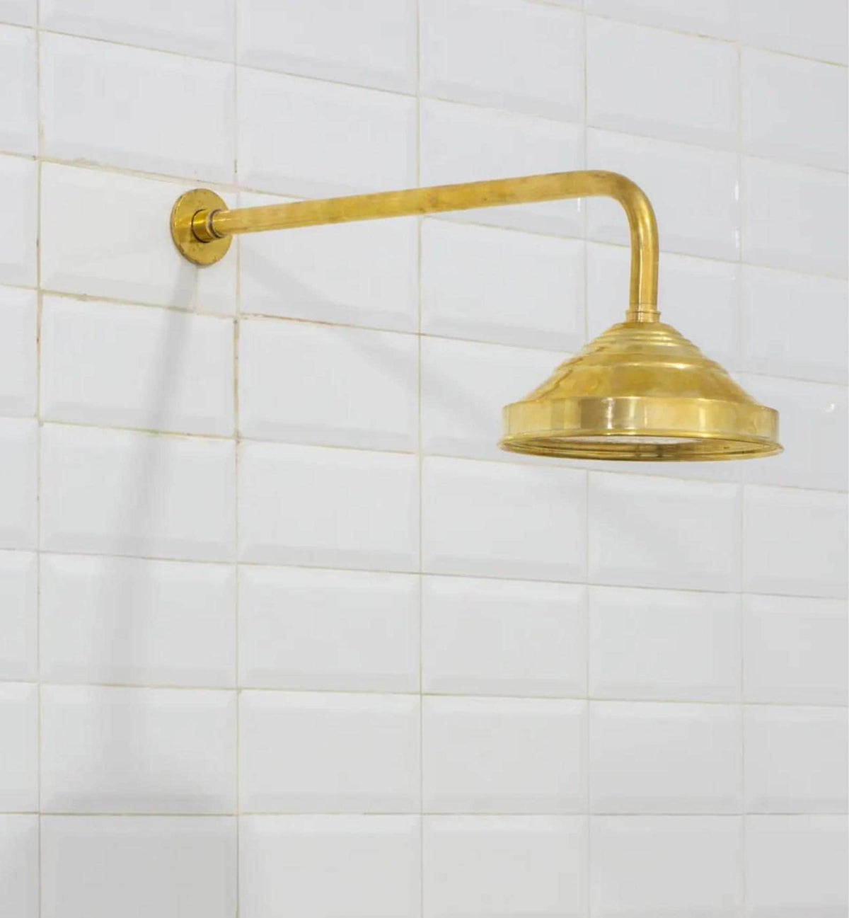 Unlacquered Solid Brass Showerhead, Brass Outdoor Showerhead, Rainfall Showerhead Brass