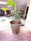 Brass Bathroom Storage Basket Hammered Waste Paper Bin / WC Decorative Brass