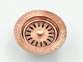 Copper Finish Brass Kitchen Sink Drain: Farmhouse Basket Strainer, 3.5"