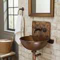 Hammered Copper Wall-Mount Bathroom Sink with Faucet: Rustic Basin