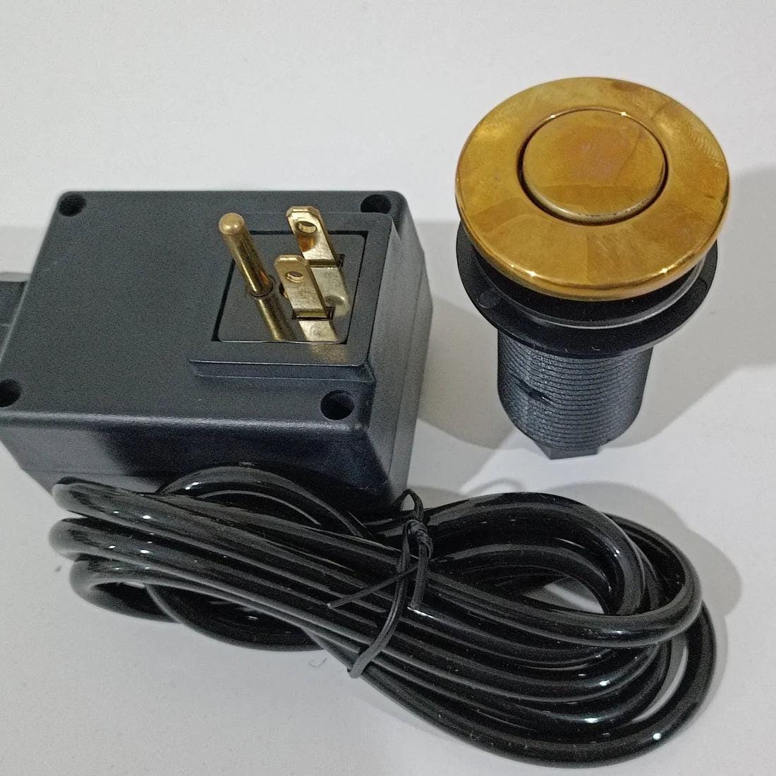 Unlacquered brass air switch kit, Waste Disposal Air Switch Button, Garbage Disposal Air Switch