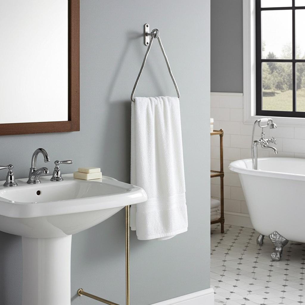 Chrome Triangular Towel Holder: Wall Mount Bath & Kitchen Accessory