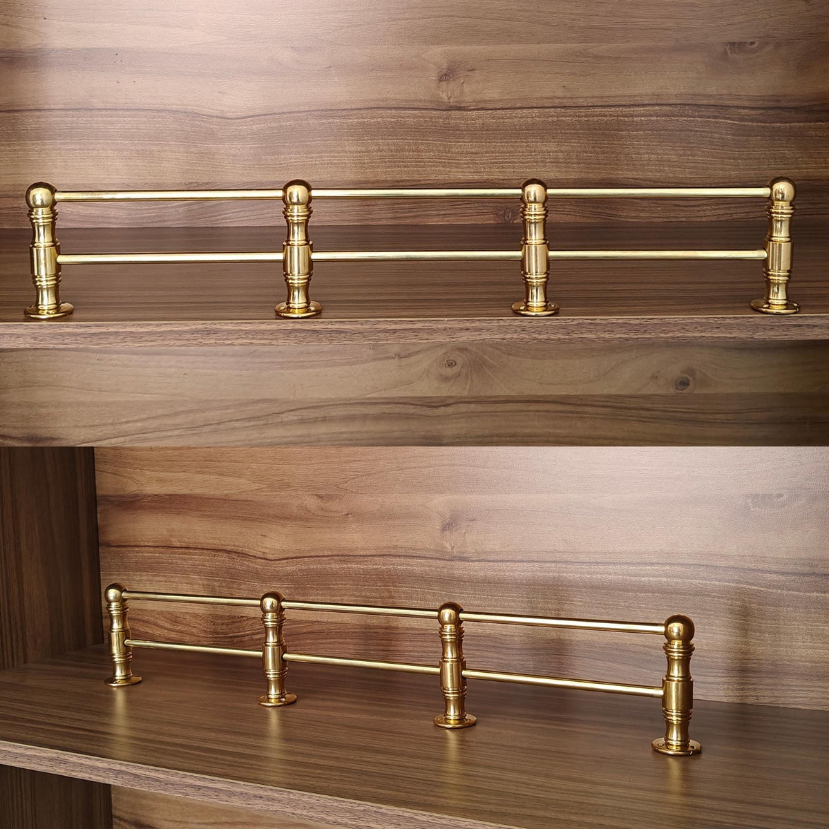 Handmade Solid Brass Gallery Rail: Moroccan Kitchen Shelf Bar