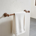 Aged Copper Bathroom Towel Rack: Rustic Wall Mounted Rail