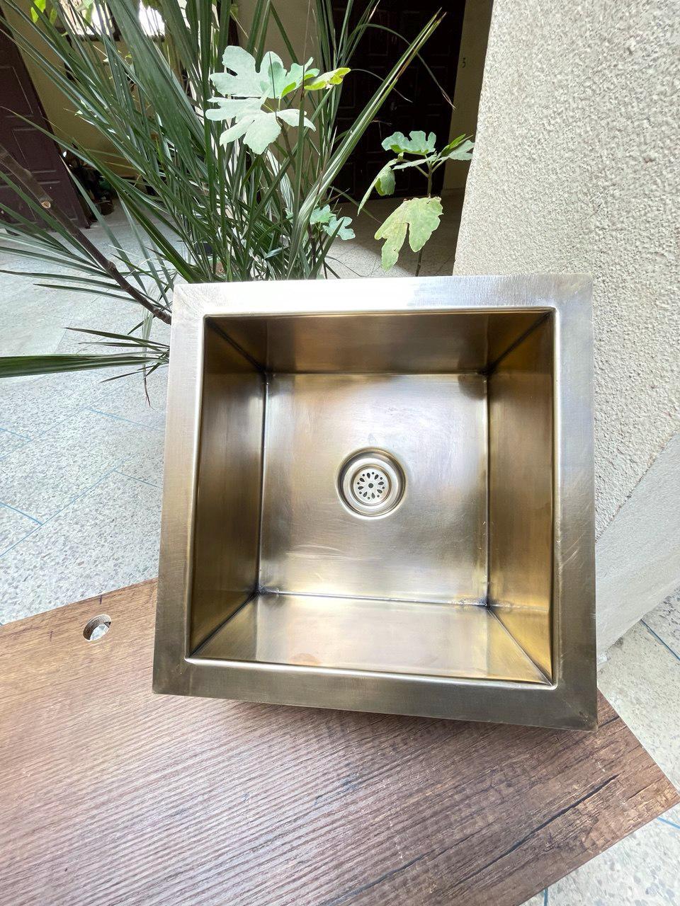 Solid Unlacquered Brass Undermount Hammered Sink