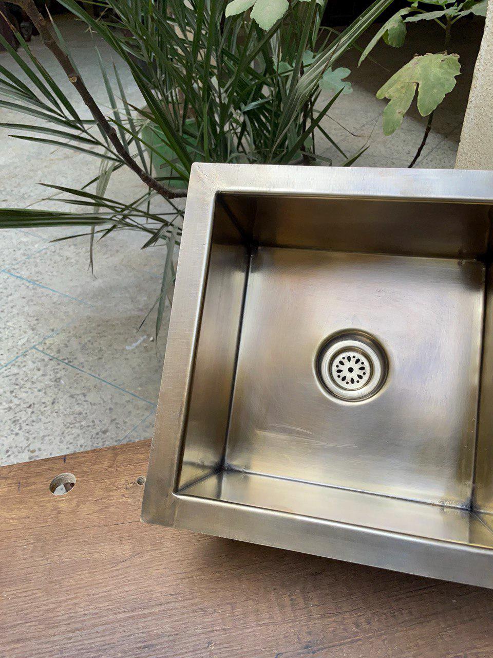 Solid Unlacquered Brass Undermount Hammered Sink